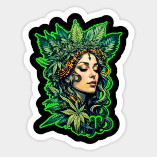 Aries weed girl Sticker